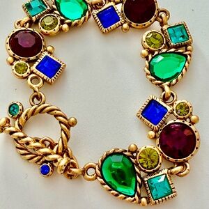 Elegant Gold and Jewel-Toned Bracelet